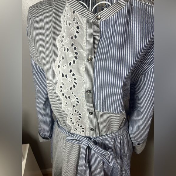 La Vie Rebecca Taylor 100% Cotton Maisie Eyelet Fit And Flare Mini Dress Size M - Picture 10 of 10